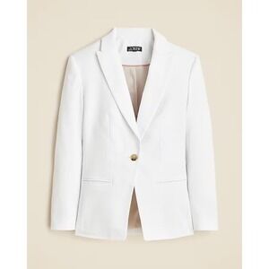NWT!! J. CREW Alexandra Blazer Stretch Linen Blend Solid White Jacket Size 4